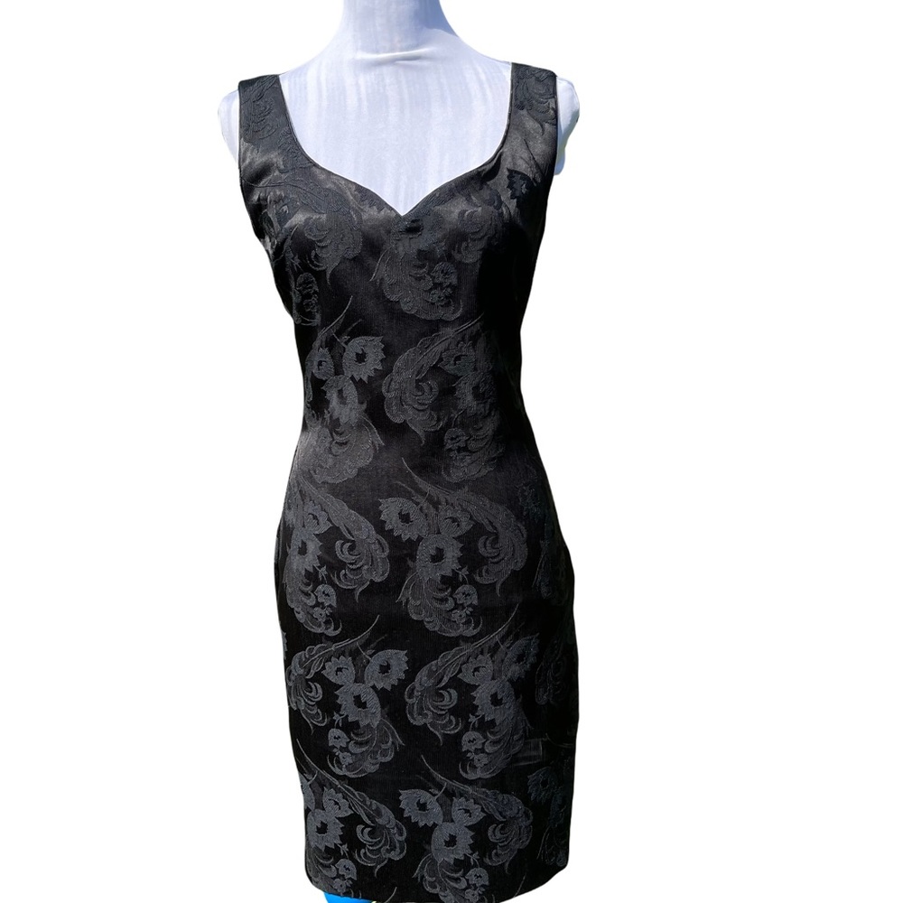 Vintage Black Bodycon Cutout Back Evening Dress 10